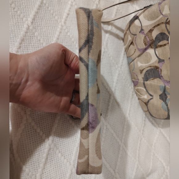 Coach EUC++ 2fer Op Art Signature C Linen Beige Large & Mini Wristlets (W76) - Picture 10 of 15